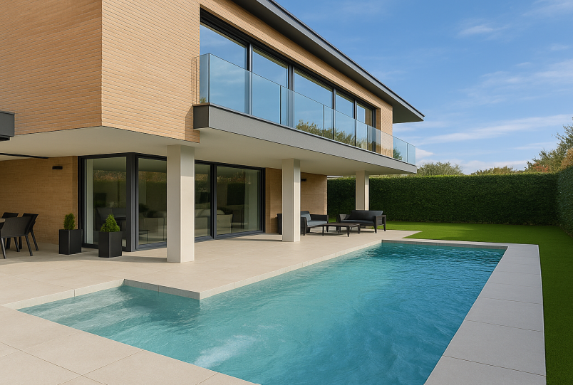 Piscina de diseño tendencias y acabados exclusivos piscina con cascada moderna